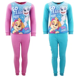 Paw Patrol Mädchen Kinder Fleece Schlafanzug Pyjama lang