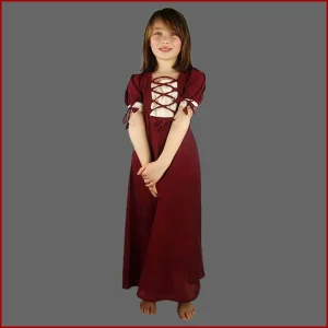 Kinder Mittelalter Kleid kurzarm - rot - Mädchen Kleid - 3 Größen