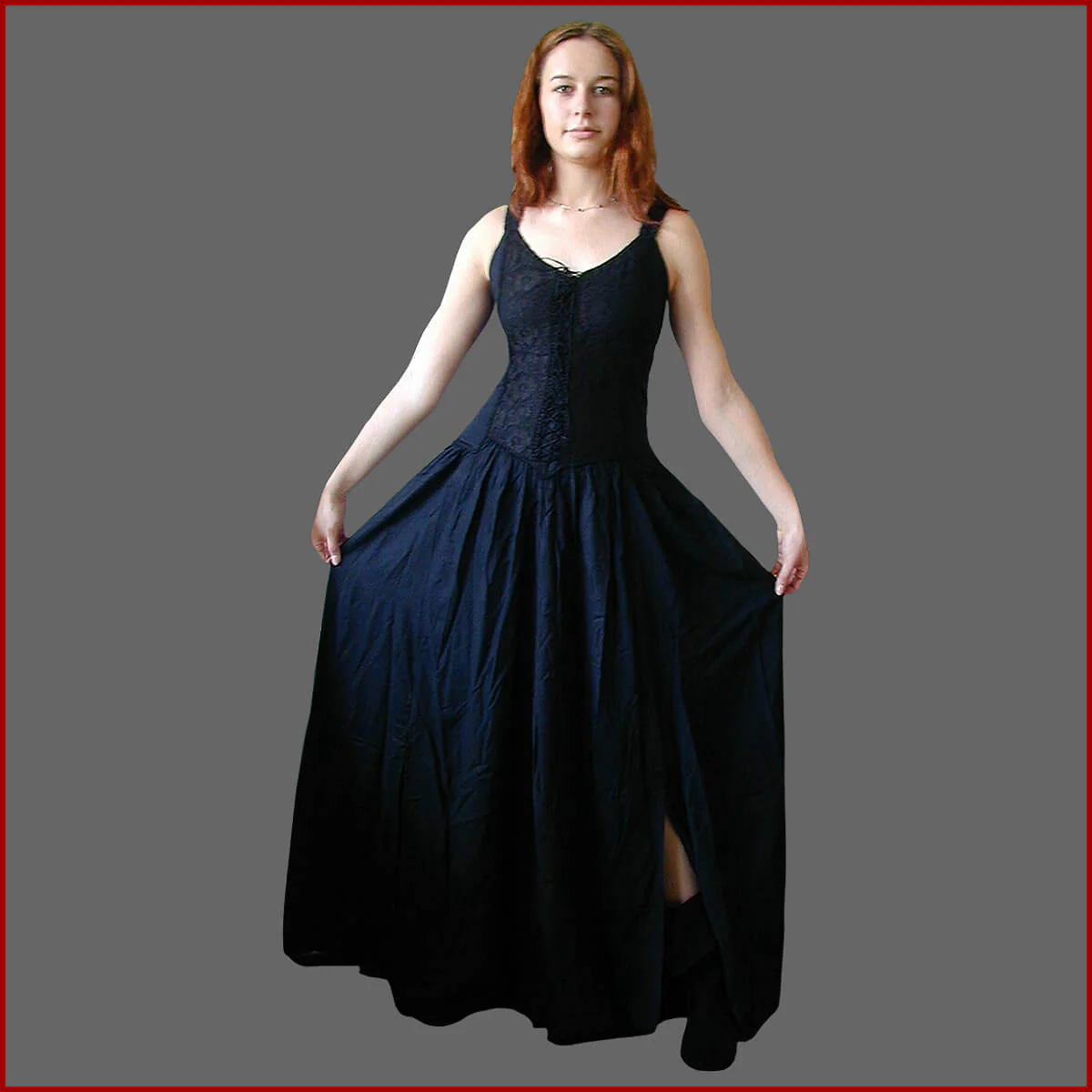 Miederkleid - Mittelalterkleid - Sommerkleid - schwarz – Bild 4