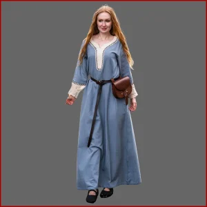 Wikingerkleid - Mittelalterkleid - 7 Größen - taubenblau