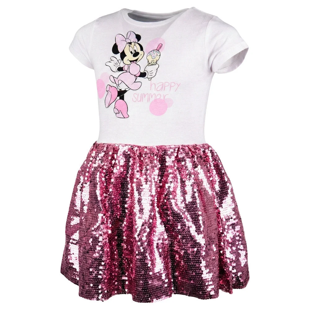 Disney Minnie Maus Mädchen Kinder Kleid Pailletten