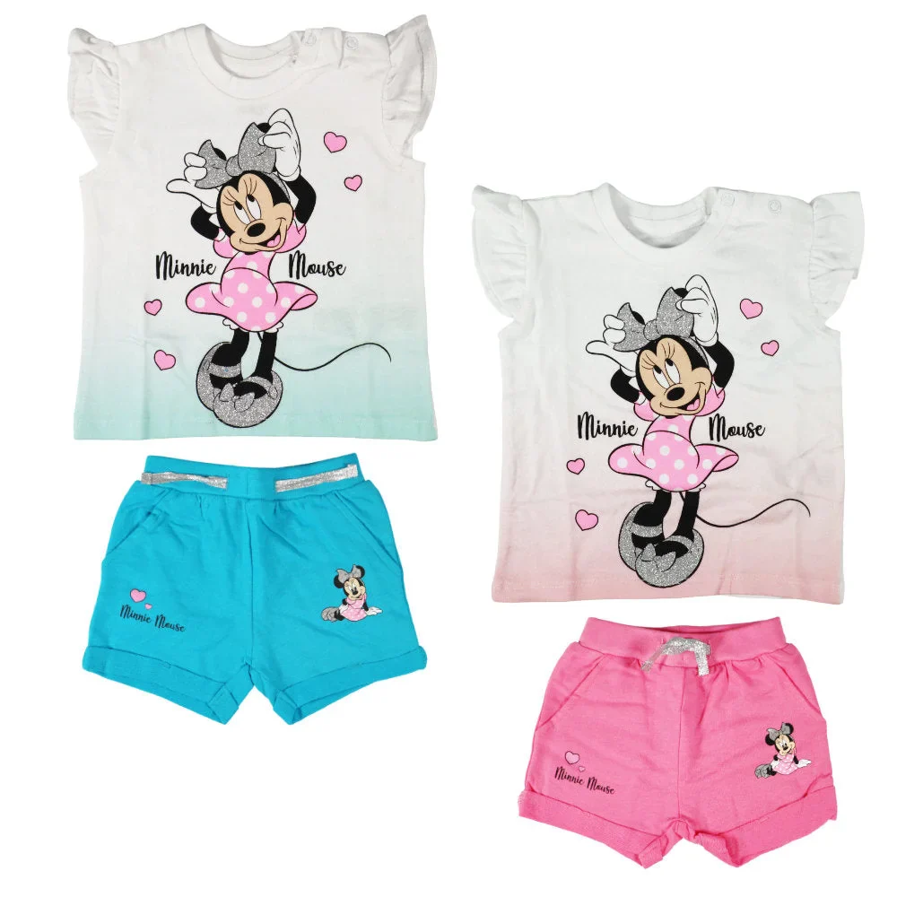 Disney Minnie Maus Mädchen Baby 2 tlg Set Shirt plus Shorts