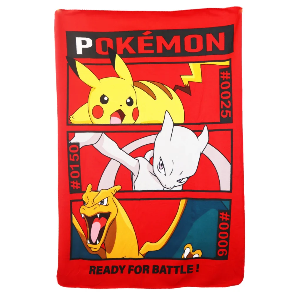 Pokemon Pikachu Mewtu Glurak Kinder Fleecedecke leichte Kuscheldecke 100×140