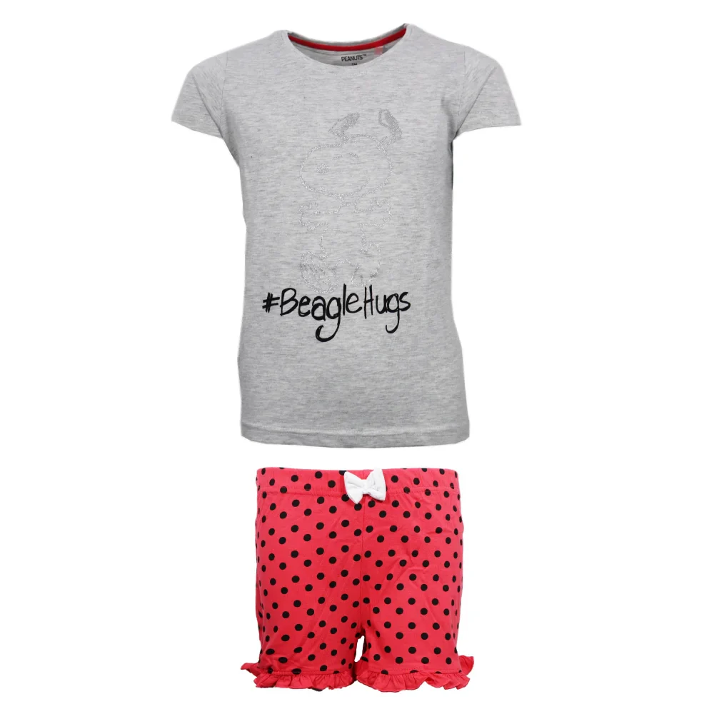 Snoopy Mädchen kurzarm Pyjama Schlafanzug Shirt Shorts – Bild 9