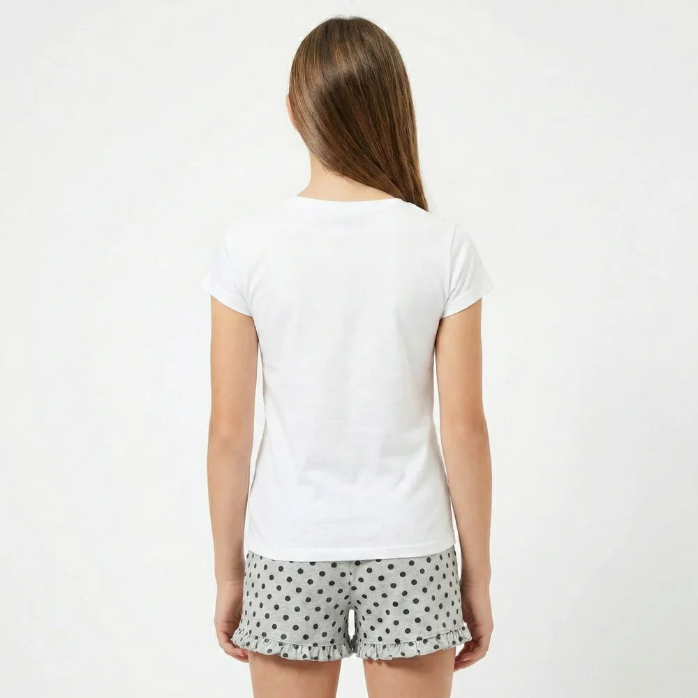 Snoopy Mädchen kurzarm Pyjama Schlafanzug Shirt Shorts – Bild 3